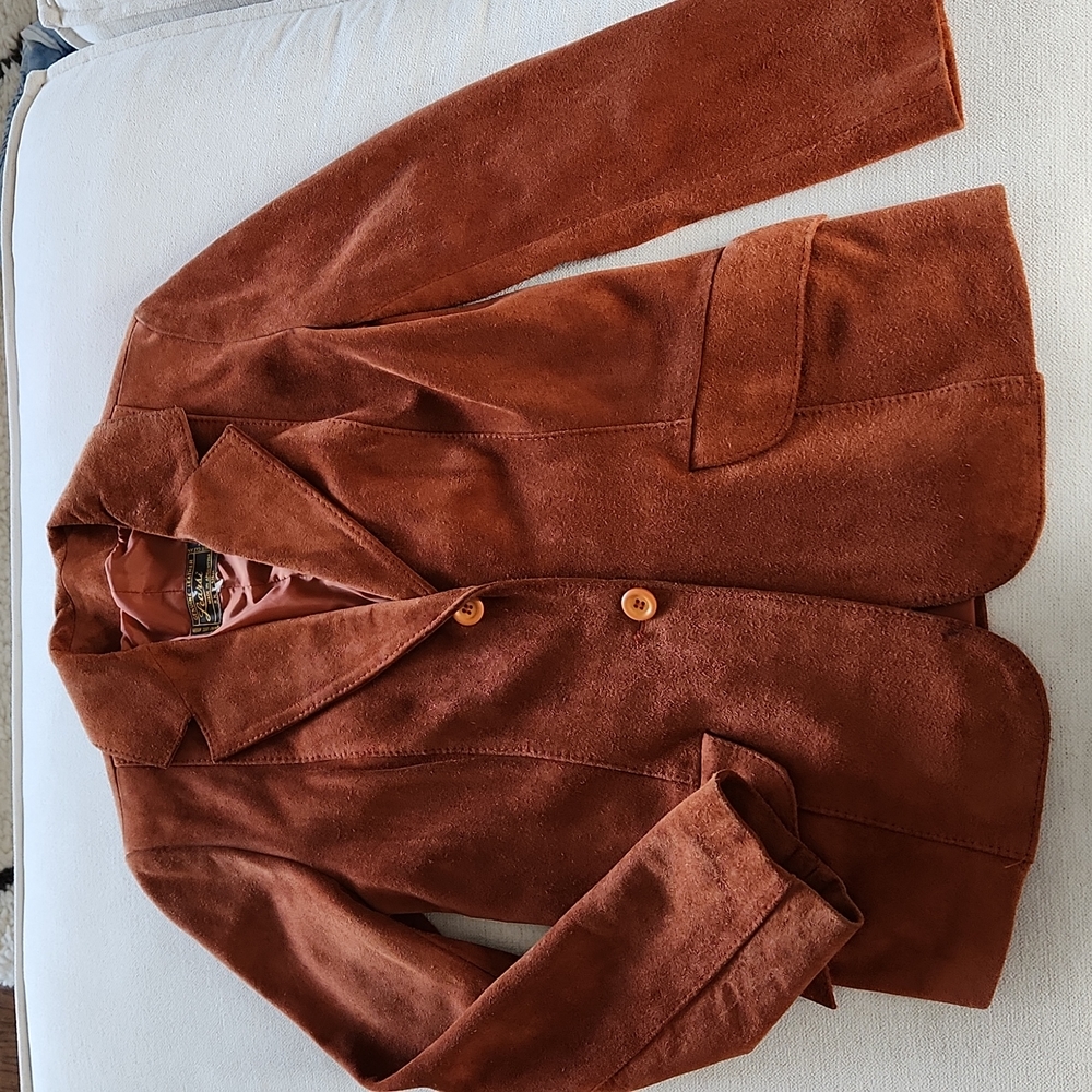 Vintage 70s Learsi Genuine Argentinian Suede Blazer Coat Size Medium